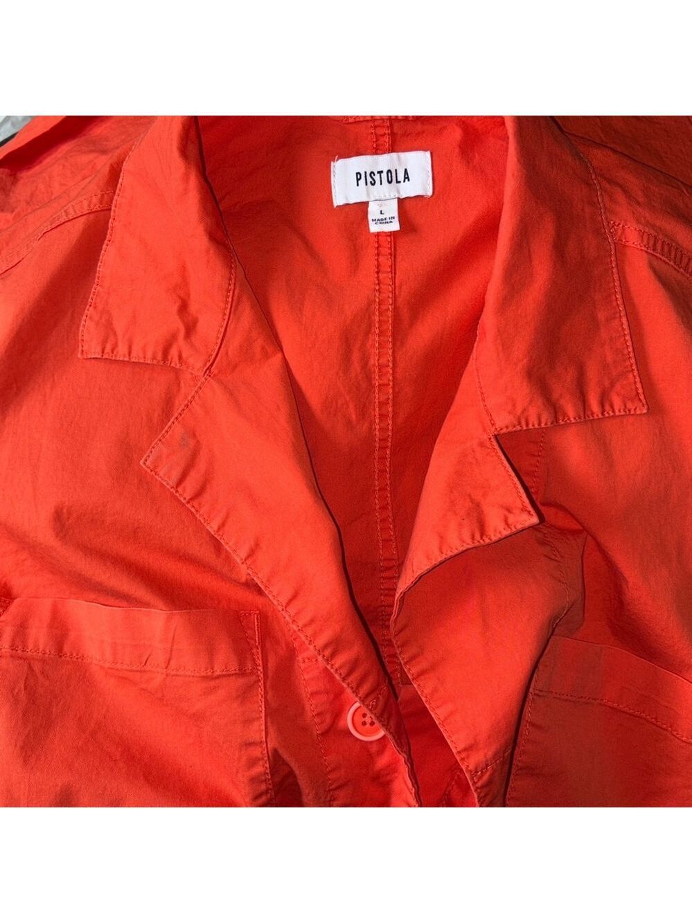 Anthropologie PISTOLA size Large Parker Shorts Romper in Blood Orange - Picture 11 of 11